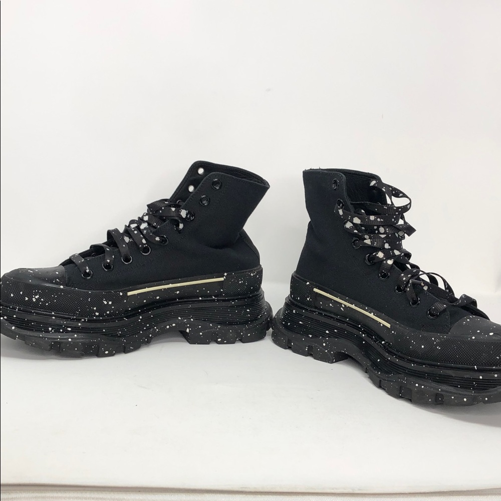 Alexander McQueen Paint Tread Slick High Black 682413 Men’s Sneakers - Size 41 - Picture 4 of 13